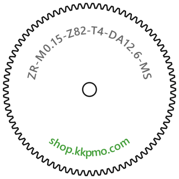 Zahnrad M0.15 / 82 Z AD 12,60mmBohrung (D) mm massivBreite (T) mm 4,0Messing MO58[ZR-M0.15-Z82-T4-DA12.6-MS]