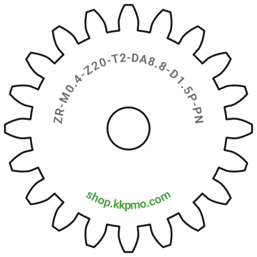 Zahnrad M0.4 / 20 Z AD 8,8mmBohrung (D) mm 1,50 Presspassung Hausnorm PBreite (T) mm 2,0POM-C natur[ZR-M0.4-Z20-T2-DA8.8-D1.5P-PN]