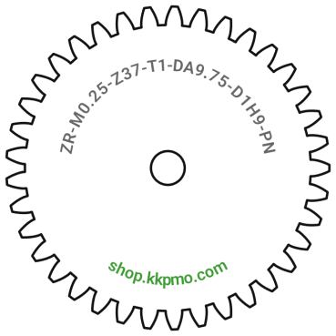 Zahnrad M0.25 / 37 Z AD 9.75mmBohrung (D) mm 1.00 H9Breite (T) mm 1.0POM-C natur[ZR-M0.25-Z37-T1-DA9.75-D1H9-PN]