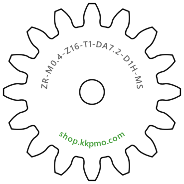 Zahnrad M0.4 / 16 Z AD 7.2mmBohrung (D) mm 1.00 Spielpassung Hausnorm HBreite (T) mm 1.0Messing MO58[ZR-M0.4-Z16-T1-DA7.2-D1H-MS]