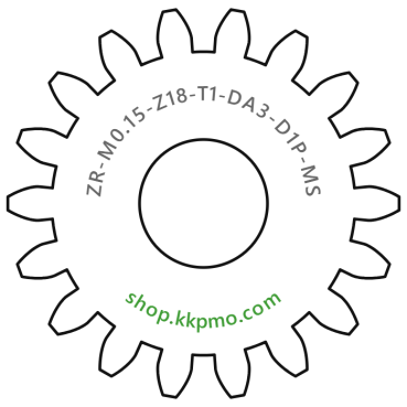 Zahnrad M0.15 / 18 Z AD 3,00mmBohrung (D) mm 1,00 PBreite (T) mm 1,0Messing MO58[ZR-M0.15-Z18-T1-DA3-D1P-MS]