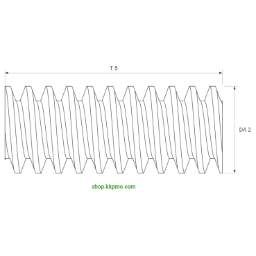 Schnecke M0.15 / Ø 2.0 mm / 1-gängigLänge (T) mm 5.0Bohrung (D) mm 0.70 Spielpassung Hausnorm HDrehrichtung rechtsMessing MO58[SN-M0.15-d2-T5-D0.7H-MS-R]