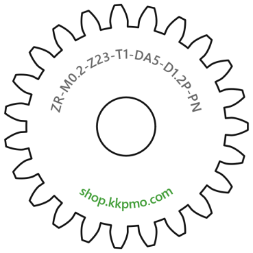 Zahnrad M0.2 / 23 Z AD 5,0mmBohrung (D) mm 1,20 Presspassung Hausnorm PBreite (T) mm 1,0POM-C natur[ZR-M0.2-Z23-T1-DA5-D1.2P-PN]