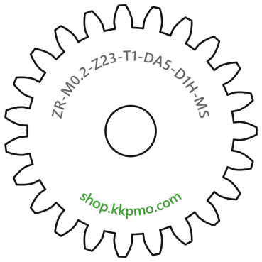 Zahnrad M0.2 / 23 Z AD 5,0mmBohrung (D) mm 1,00 Spielpassung Hausnorm HBreite (T) mm 1,0Messing MO58[ZR-M0.2-Z23-T1-DA5-D1H-MS]