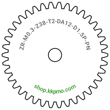 Zahnrad M0.3 / 38 Z AD 12.0mmBohrung (D) mm 1.50 Presspassung Hausnorm PBreite (T) mm 2.0POM-C natur[ZR-M0.3-Z38-T2-DA12-D1.5P-PN]