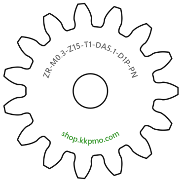 Zahnrad M0.3 / 15 Z AD 5.1mmBohrung (D) mm 1.00 Presspassung Hausnorm PBreite (T) mm 1.0POM-C natur[ZR-M0.3-Z15-T1-DA5.1-D1P-PN]