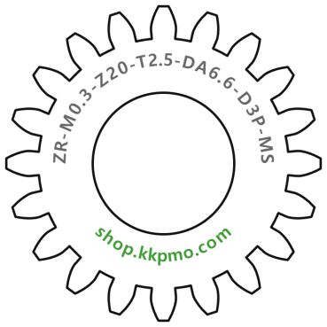 Zahnrad M0.3 / 20 Z AD 6.60mmBohrung (D) mm 3.00 PBreite (T) mm 2.5Messing MO58[ZR-M0.3-Z20-T2.5-DA6.6-D3P-MS]