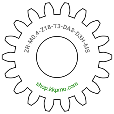 Zahnrad M0.4 / 18 Z AD 8,0mmBohrung (D) mm 3,00 Spielpassung Hausnorm HBreite (T) mm 3,0Messing MO58[ZR-M0.4-Z18-T3-DA8-D3H-MS]