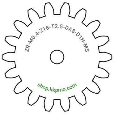 Zahnrad M0.4 / 18 Z AD 8,0mmBohrung (D) mm 1,00 Spielpassung Hausnorm HBreite (T) mm 2,5Messing MO58[ZR-M0.4-Z18-T2.5-DA8-D1H-MS]