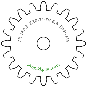 Zahnrad M0.3 / 20 Z AD 6,6mmBohrung (D) mm 1,00 Spielpassung Hausnorm HBreite (T) mm 1,0Messing MO58[ZR-M0.3-Z20-T1-DA6.6-D1H-MS]