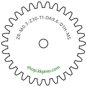 Zahnrad M0.3 / 30 Z AD 9,6mmBohrung (D) mm 1,00 Spielpassung Hausnorm HBreite (T) mm 1,0Messing MO58[ZR-M0.3-Z30-T1-DA9.6-D1H-MS]
