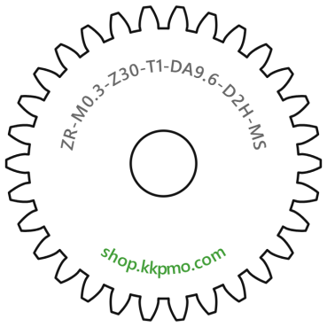 Zahnrad M0.3 / 30 Z AD 9,6mmBohrung (D) mm 2,00 Spielpassung Hausnorm HBreite (T) mm 1,0Messing MO58[ZR-M0.3-Z30-T1-DA9.6-D2H-MS]