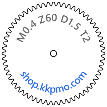 Zahnrad M0.4 / 60 Z AD 24,8mmBohrung (D) mm 2,00 Presspassung PBreite (T) mm 5,0POM-C natur[ZR-M0.4-Z60-T5-DA24.8-D2P-PN]