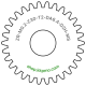 Zahnrad M0.2 / 30 Z AD 6,4mmBohrung (D) mm 2,00 Spielpassung HBreite (T) mm 2,0Messing MO58[ZR-M0.2-Z30-T2-DA6.4-D2H-MS]