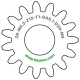 Zahnrad M0.3 / 15 Z AD 5.1mmBohrung (D) mm 2.00 Spielpassung HBreite (T) mm 1.0Messing MO58[ZR-M0.3-Z15-T1-DA5.1-D2H-MS]