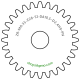 Zahnrad M0.35 / 28 Z AD 10.50mmBohrung (D) mm 2.40 H9Breite (T) mm 2.0POM-C natur[ZR-M0.35-Z28-T2-DA10.5-D2.4H9-PN]