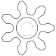 Zahnrad M0.2 / 7 Z AD 1.8mmBohrung (D) mm 0.70 Spielpassung HBreite (T) mm 1.0Messing MO58[ZR-M0.2-Z7-T1-DA1.8-D0.7H-MS]
