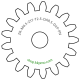 Zahnrad M0.5 / 17 Z AD 9.5mmBohrung (D) mm 2.00 Presspassung PBreite (T) mm 2.5POM-C natur[ZR-M0.5-Z17-T2.5-DA9.5-D2P-PN]