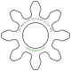 Zahnrad M0.4 / 8 Z AD 4,0mmBohrung (D) mm 1,50 Spielpassung HBreite (T) mm 4,5Messing MO58[ZR-M0.4-Z8-T4.5-DA4-D1.5H-MS]