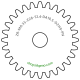 Zahnrad M0.35 / 28 Z AD 10,50mmBohrung (D) mm 2,00 H9Breite (T) mm 2,4POM-C natur[ZR-M0.35-Z28-T2.4-DA10.5-D2H9-PN]