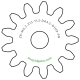 Zahnrad M0.3 / 13 Z AD 4.50mmBohrung (D) mm 1.00 H9Breite (T) mm 1.2POM-C natur[ZR-M0.3-Z13-T1.2-DA4.5-D1H9-PN]