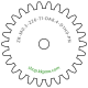 Zahnrad M0.3 / 26 Z AD 8.40mmBohrung (D) mm 1.00 H9Breite (T) mm 1.0POM-C natur[ZR-M0.3-Z26-T1-DA8.4-D1H9-PN]