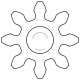 Zahnrad M0.2 / 8 Z AD 2,0mmBohrung (D) mm 0,70 Spielpassung HBreite (T) mm 2,0Messing MO58[ZR-M0.2-Z8-T2-DA2-D0.7H-MS]