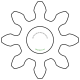 Zahnrad M0.2 / 8 Z AD 2,0mmBohrung (D) mm 0,70 Spielpassung H9Breite (T) mm 2,0POM-C natur[ZR-M0.2-Z8-T2-DA2-D0.7H9-PN]