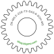 Zahnrad M0.2 / 26 Z AD 5,6mmBohrung (D) mm 2,00 Spielpassung HBreite (T) mm 2,0Messing MO58[ZR-M0.2-Z26-T2-DA5.6-D2H-MS]