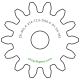 Zahnrad M0.4 / 14 Z AD 6,4mmBohrung (D) mm 1,50 Spielpassung HBreite (T) mm 2,5Messing MO58[ZR-M0.4-Z14-T2.5-DA6.4-D1.5H-MS]