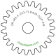 Zahnrad M0.4 / 23 Z AD 10,0mmBohrung (D) mm 2,00 Presspassung PBreite (T) mm 1,0POM-C natur[ZR-M0.4-Z23-T1-DA10-D2P-PN]