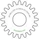 Zahnrad M0.4 / 20 Z AD 8.80mmBohrung (D) mm 3.17 H9Breite (T) mm 4.0Messing MO58[ZR-M0.4-Z20-T4-DA8.8-D3.175H9-MS]