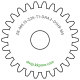 Zahnrad M0.15 / 26 Z AD 4,20mmBohrung (D) mm 1,00 H9Breite (T) mm 1,0Messing MO58[ZR-M0.15-Z26-T1-DA4.2-D1H9-MS]