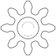 Zahnrad M0.3 / 8 Z AD 3,0mmBohrung (D) mm 1,20 Presspassung PBreite (T) mm 1,0POM-C natur[ZR-M0.3-Z8-T1-DA3-D1.2P-PN]