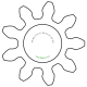 Zahnrad M0.3 / 9 Z AD 3,3mmBohrung (D) mm 1,50 Presspassung PBreite (T) mm 1,0POM-C natur[ZR-M0.3-Z9-T1-DA3.3-D1.5P-PN]