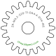 Zahnrad M0.2 / 20 Z AD 4,4mmBohrung (D) mm 1,00 Spielpassung HBreite (T) mm 1,0Messing MO58[ZR-M0.2-Z20-T1-DA4.4-D1H-MS]