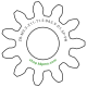 Zahnrad M0.3 / 11 Z AD 3,9mmBohrung (D) mm 1,50 Presspassung PBreite (T) mm 1,5POM-C natur[ZR-M0.3-Z11-T1.5-DA3.9-D1.5P-PN]