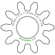 Zahnrad M0.3 / 10 Z AD 3,6mmBohrung (D) mm 1,50 Presspassung PBreite (T) mm 1,5POM-C natur[ZR-M0.3-Z10-T1.5-DA3.6-D1.5P-PN]