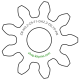 Zahnrad M0.2 / 9 Z AD 2.2mmBohrung (D) mm 0.70 Presspassung PBreite (T) mm 1.0POM-C natur[ZR-M0.2-Z9-T1-DA2.2-D0.7P-PN]