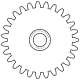 Zahnrad M0.2 / 27 Z AD 5.8mmBohrung (D) mm 1.00 Presspassung PBreite (T) mm 1.0POM-C natur[ZR-M0.2-Z27-T1-DA5.8-D1P-NB1.6-PN]