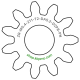 Zahnrad M0.4 / 11 Z AD 5,2mmBohrung (D) mm 2,00 Presspassung P8Breite (T) mm 2,0POM-C natur[ZR-M0.4-Z11-T2-DA5.2-D2P8-PN]Ritzel Achse B C