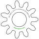 Zahnrad M0.3 / 11 Z AD 3,9mmBohrung (D) mm 1,50 Presspassung P8Breite (T) mm 1,5Messing MO58[ZR-M0.3-Z11-T1.5-DA3.9-D1.5P8-MS]Stufenzahnrad1 Abtrieb
