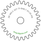 Zahnrad M0.3 / 27 Z AD 8.7mmBohrung (D) mm 1.50 Presspassung PBreite (T) mm 1.0POM-C natur[ZR-M0.3-Z27-T1-DA8.7-D1.5P-PN]