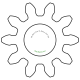 Zahnrad M0.2 / 10 Z AD 2,4mmBohrung (D) mm 1,00 Presspassung PBreite (T) mm 1,0POM-C natur[ZR-M0.2-Z10-T1-DA2.4-D1P-PN]