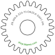 Zahnrad M0.8 / 24 Z AD 20,80mmBohrung (D) mm 6,00 P7Breite (T) mm 3,0POM-C natur[ZR-M0.8-Z24-T3-DA20.8-D6P7-PN]