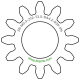 Zahnrad M0.3 / 12 Z AD 4.2mmBohrung (D) mm 2.00 Presspassung PBreite (T) mm 2.5POM-C natur[ZR-M0.3-Z12-T2.5-DA4.2-D2P-PN]