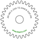 Zahnrad M0.3 / 30 Z AD 9,6mmBohrung (D) mm 2,00 Presspassung PBreite (T) mm 2,0POM-C natur[ZR-M0.3-Z30-T2-DA9.6-D2P-PN]