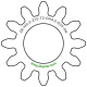 Zahnrad M0.3 / 12 Z AD 4,2mmBohrung (D) mm 2,00 Presspassung PBreite (T) mm 2,0POM-C natur[ZR-M0.3-Z12-T2-DA4.2-D2P-PN]