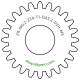 Zahnrad M0.2 / 24 Z AD 5,2mmBohrung (D) mm 2,00 Spielpassung HBreite (T) mm 1,0Messing MO58[ZR-M0.2-Z24-T1-DA5.2-D2H-MS]