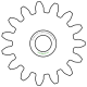Zahnrad M0.3 / 15 Z AD 5.1mmBohrung (D) mm 1.00 Presspassung P8Breite (T) mm 1.0POM-C natur[ZR-M0.3-Z15-T1-DA5.1-D1P8-NB1.6-PN]